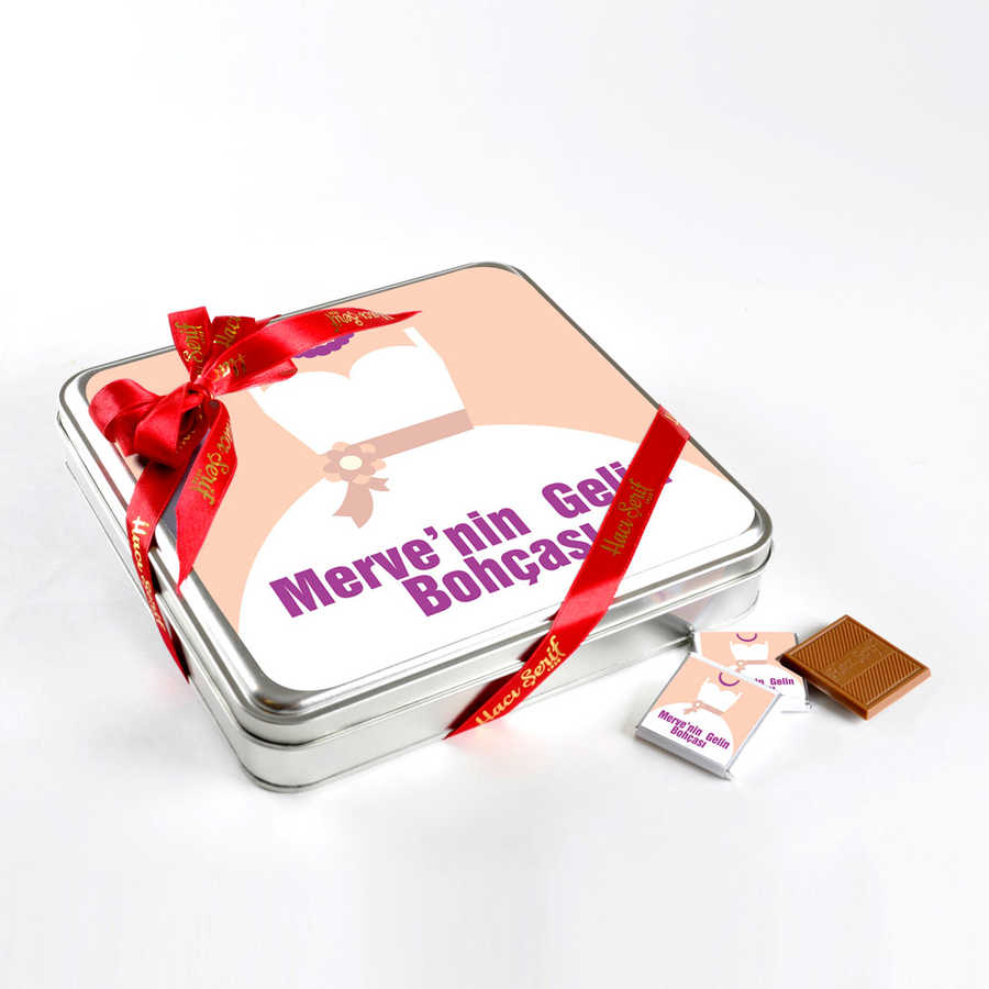 Metal Box of 32 Assorted Belgian Chocolates