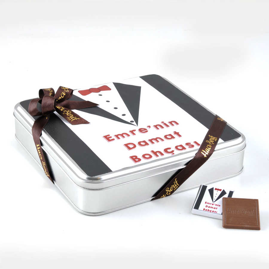 Groomsmen Gift: 32-Piece Chocolate Medley in Metal Box