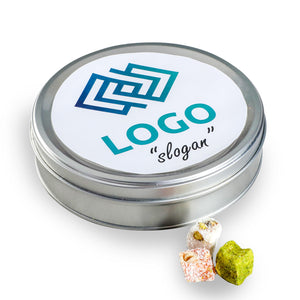 Corporate Logo Mixed Nut & Roasted Turkish Delight (Metal Tin)