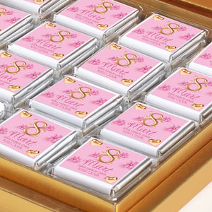 48-Piece Photo Women's Day Gift Gold Chocolate Box