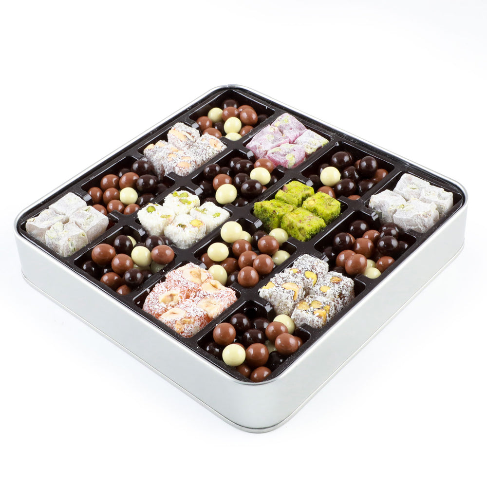 Valentine's Day Coffee Dragees + Double Roasted Turkish Delight (Metal Box) - Black