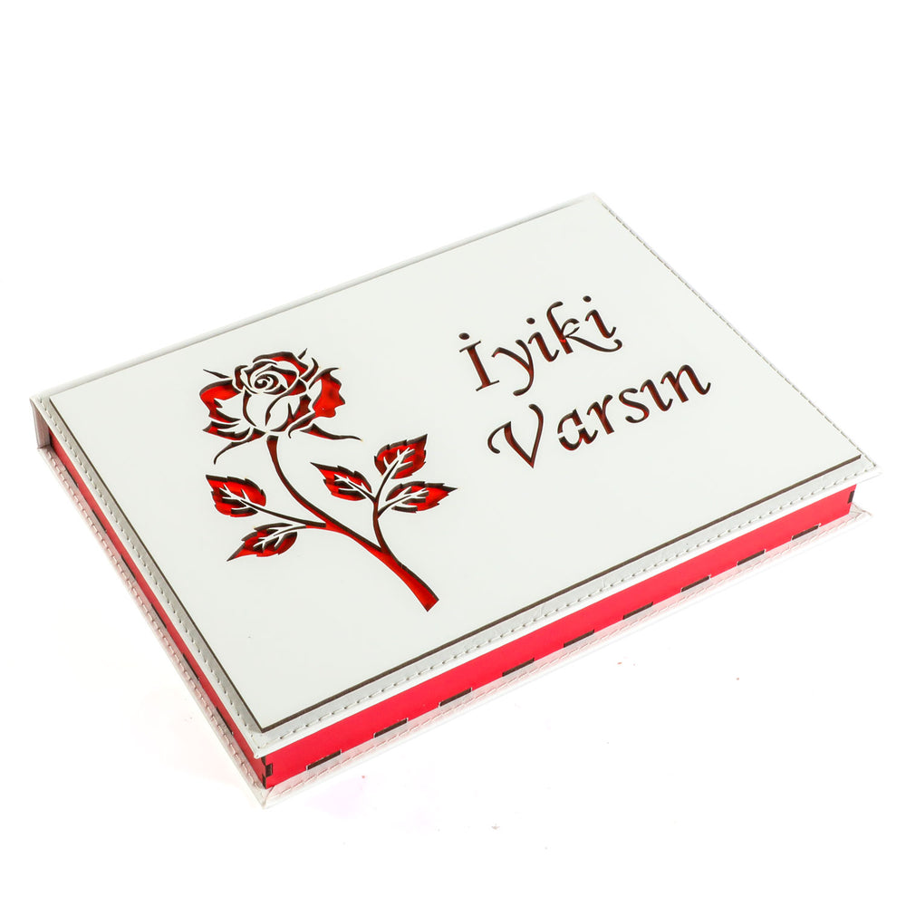 Gratitude Collection: Engraved Wooden Leather Box (48 Pieces)