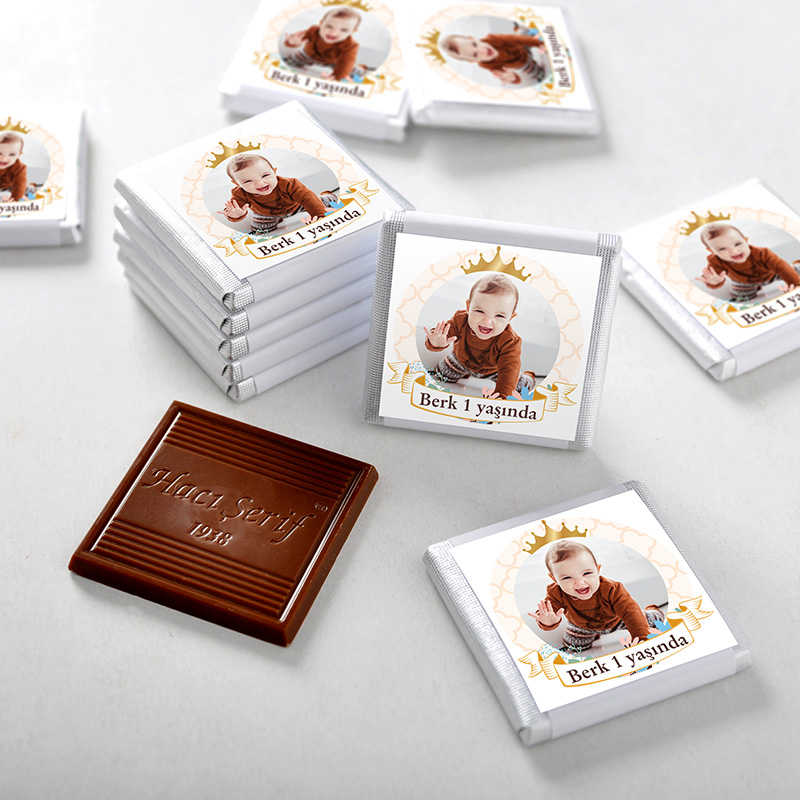 1 Year Old Baby Boy Photo Chocolate (70 Pieces Milk Chocolate)