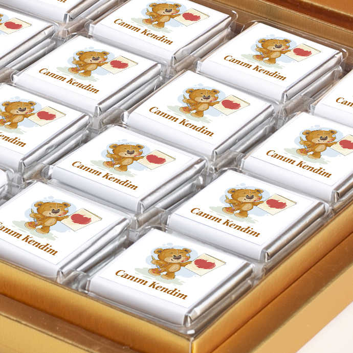 Golden Box of 32 Heartfelt Chocolates as a Gift