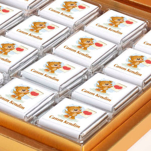 Golden Box of 32 Heartfelt Chocolates as a Gift