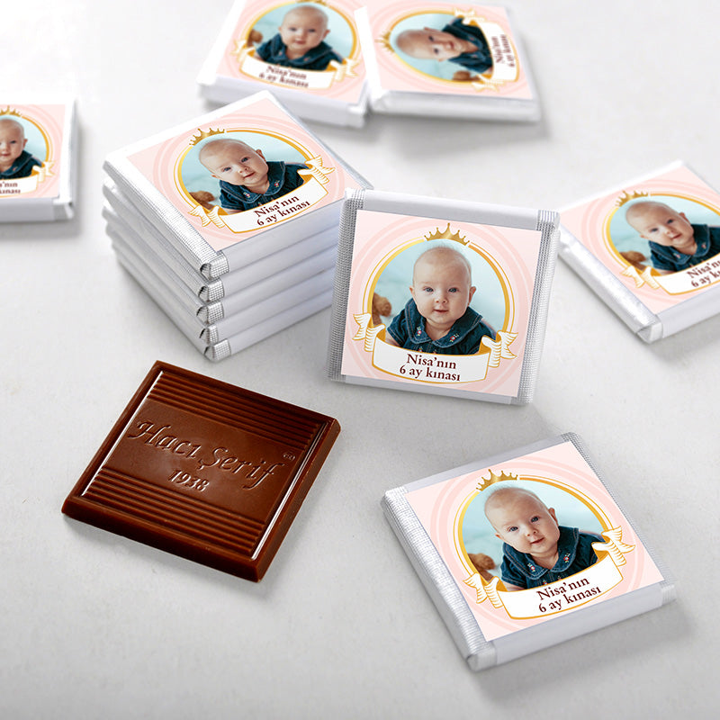 6 Months Henna Photos Baby Girl 48-Piece Chocolate Gift Box