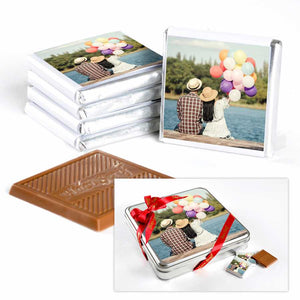 Personalized Photo Gift: 32 Metal Box Chocolates for Your Loved One