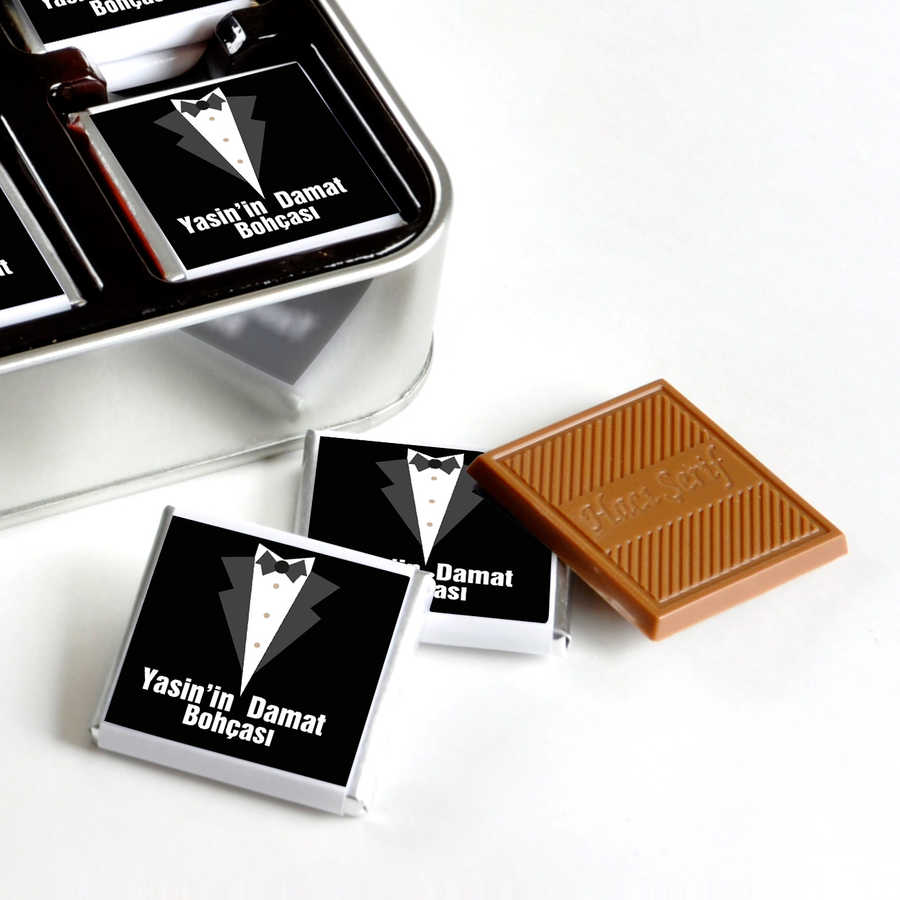 Groom's Box: 32 Piece Assorted Chocolate in Metal Tin