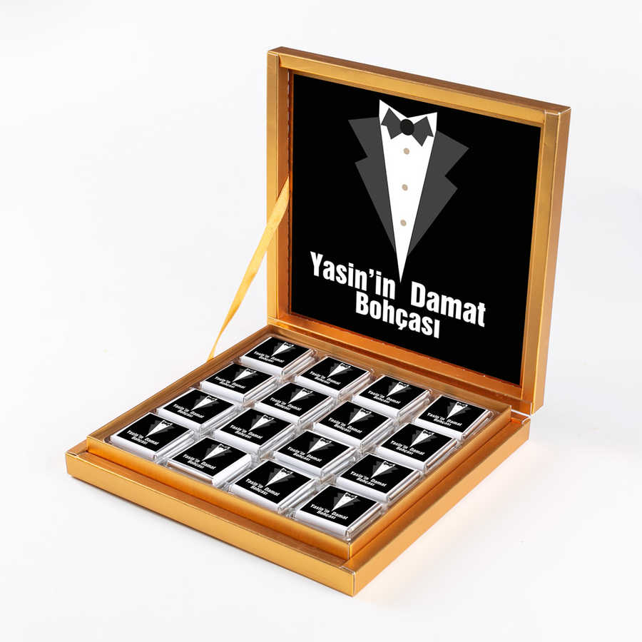 32-Piece Assorted Chocolate Box in Gold - Model-1