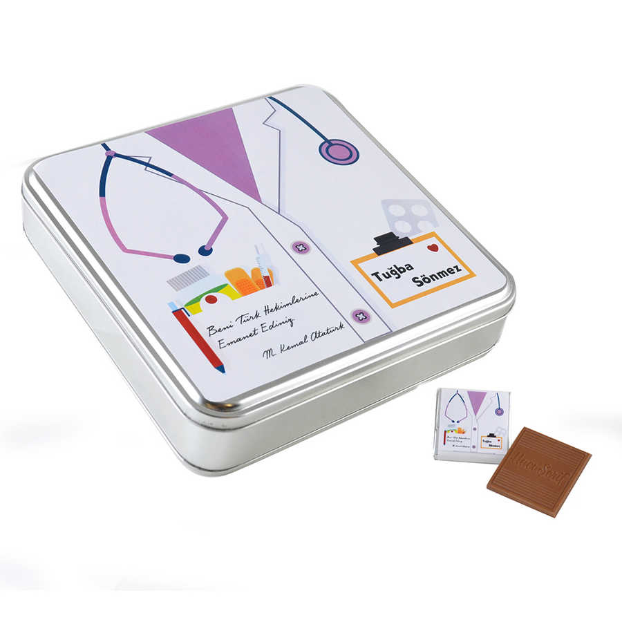 Doctor's Gift 32-Piece Chocolate Medley in Metal Box (Lilac)