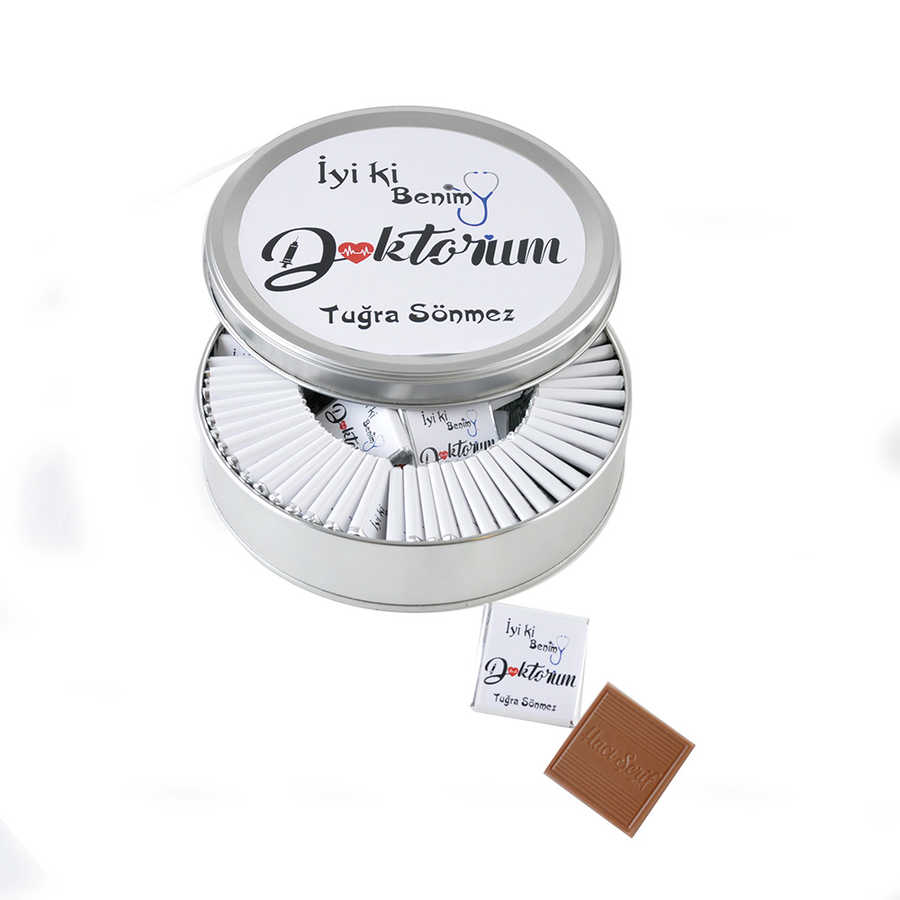 Round Metal Doctor Gift 60 Truffle Chocolate (Men)