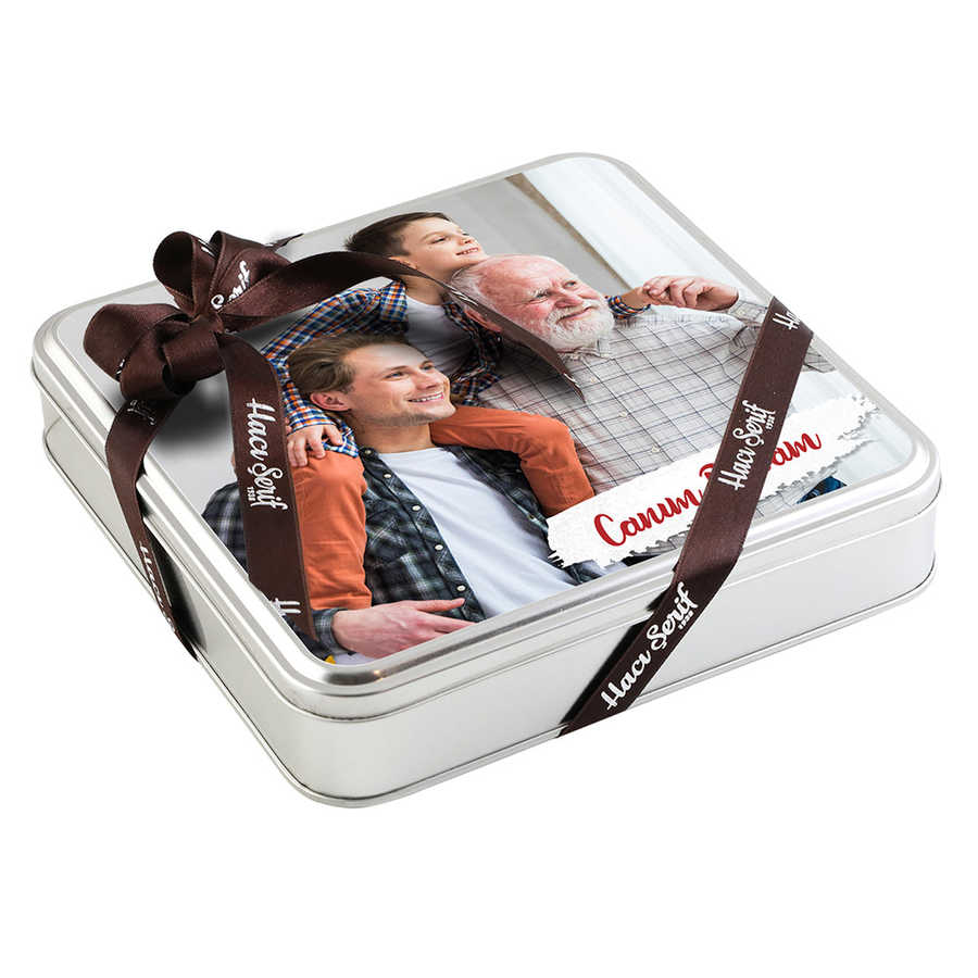 Babaya Photo Gift Assorted Roasted Turkish Delight (Metal Box)