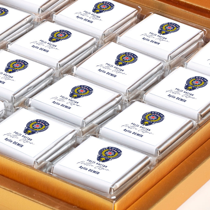 Police Week Special 32-Piece Photo Chocolate Gold Box Gift