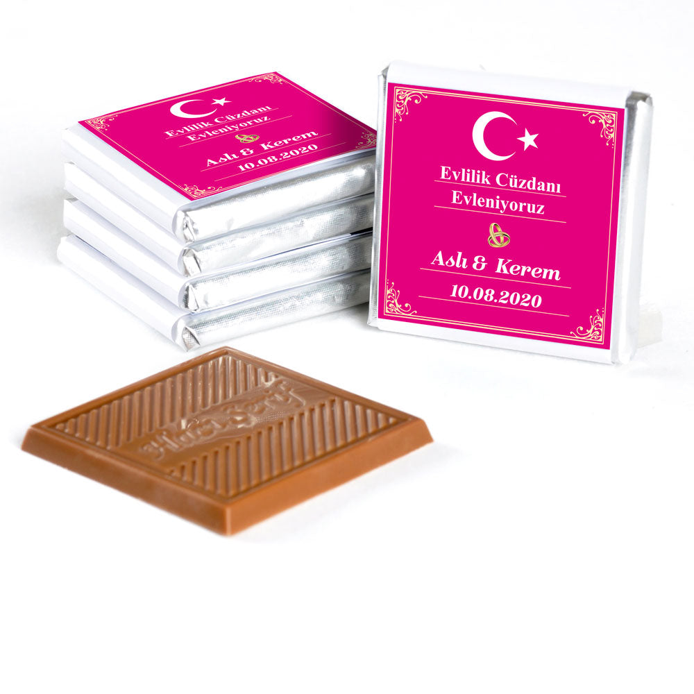 Marriage Certificate Wedding 72-Piece Chocolate Gold Box