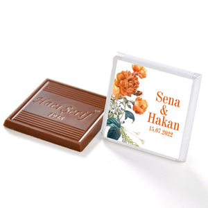 Round Metal Box Personalized Engagement Chocolates (70 Pieces)