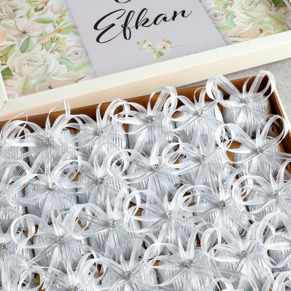 Silver Gemstone Decorated Chocolate Baton (Cream Box)