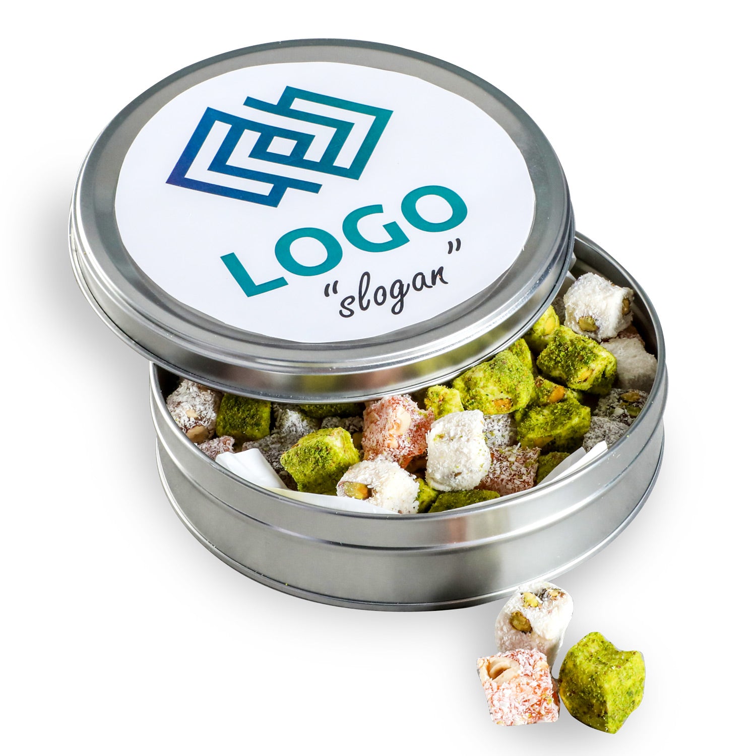 Corporate Logo Mixed Nuts & Double Roasted Turkish Delight + Cologne