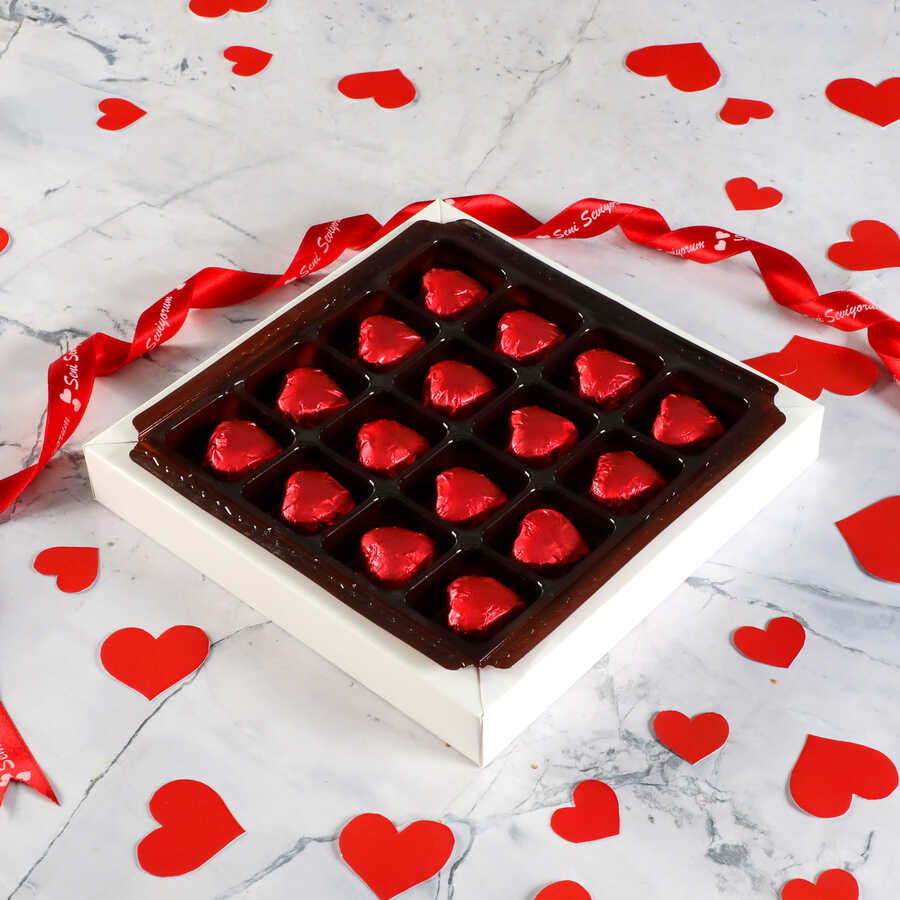 Gold Heart Chocolate Model with Personalized Photo Gift for Beloved