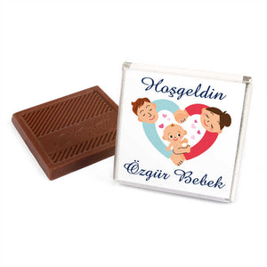 30-Piece Baby Boy Chocolate Medallions (Tulle Decorated)