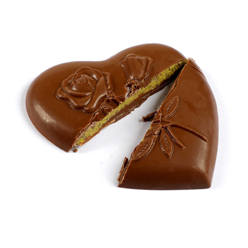 Valentine's Day Gift: Heart-Shaped Dubai Chocolate with Pistachio Kadayif Filling