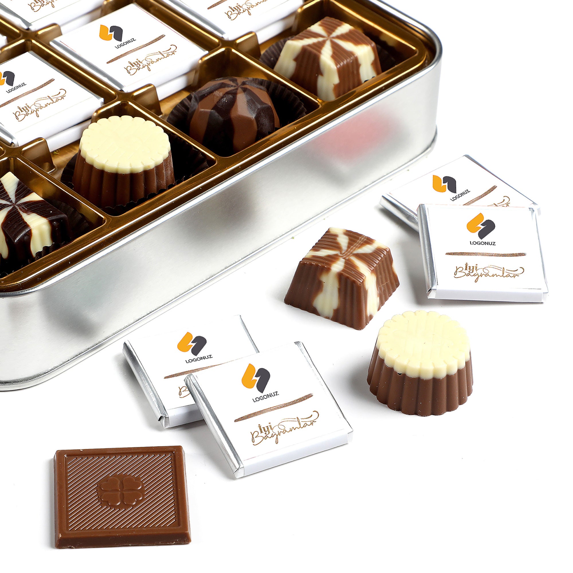 هدية الأعياد للشركات (مادلين - علبة شوكولاتة معدنية مميزة)