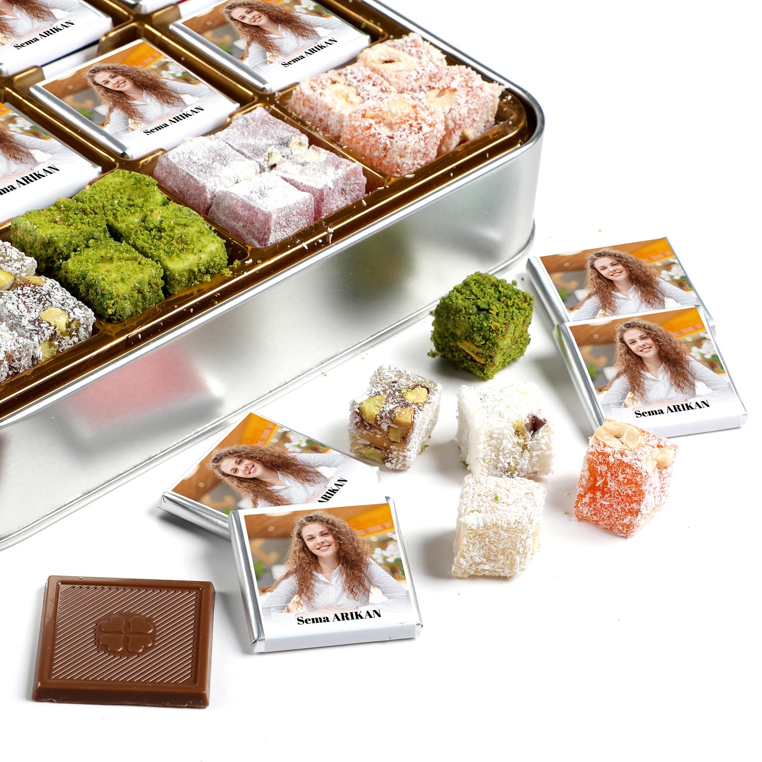 هدية مخصصة مع صورة - علبة حلويات مشكلة محمصة مرتين