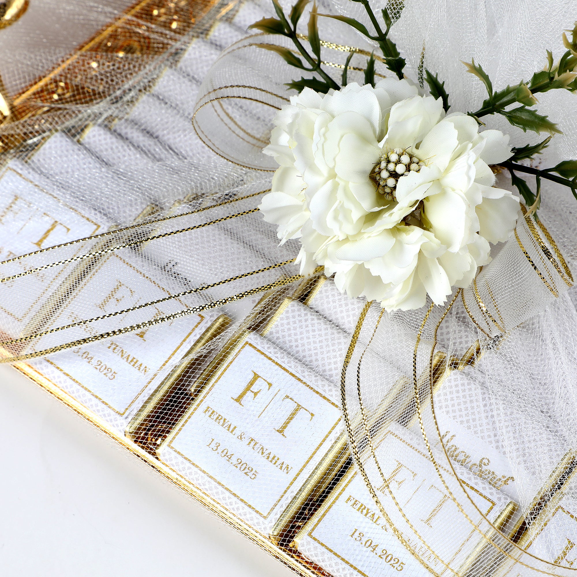 Golden Tray Engagement Proposal Chocolate Box