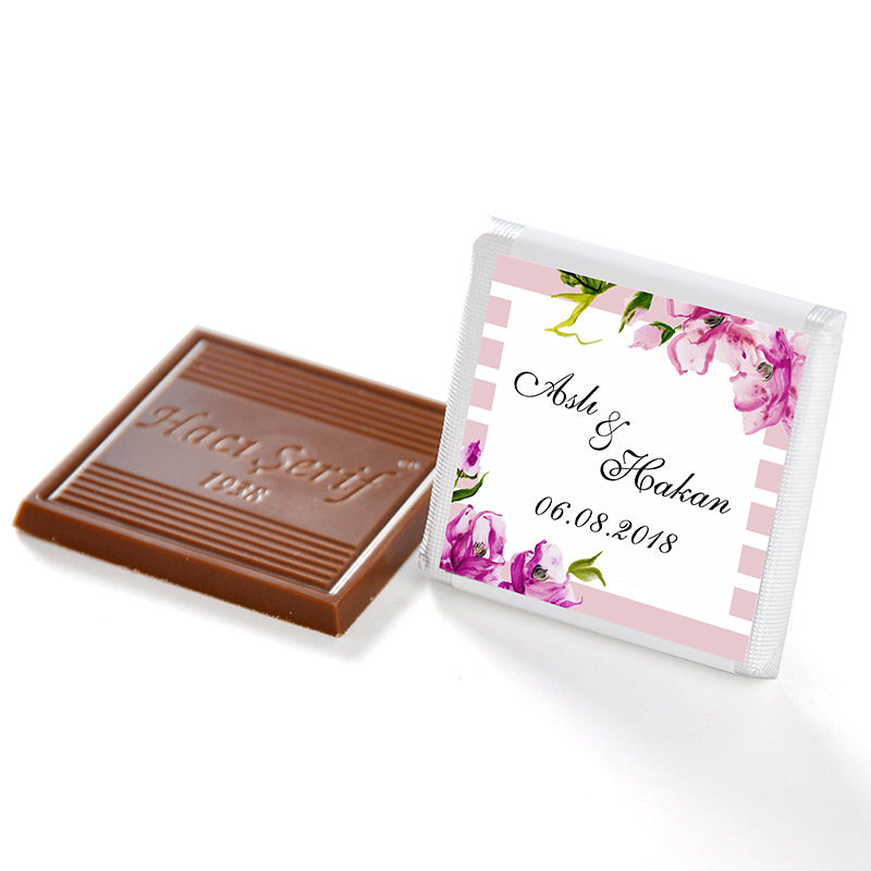 Silver Rectangular Mirror Tray Engagement Chocolate