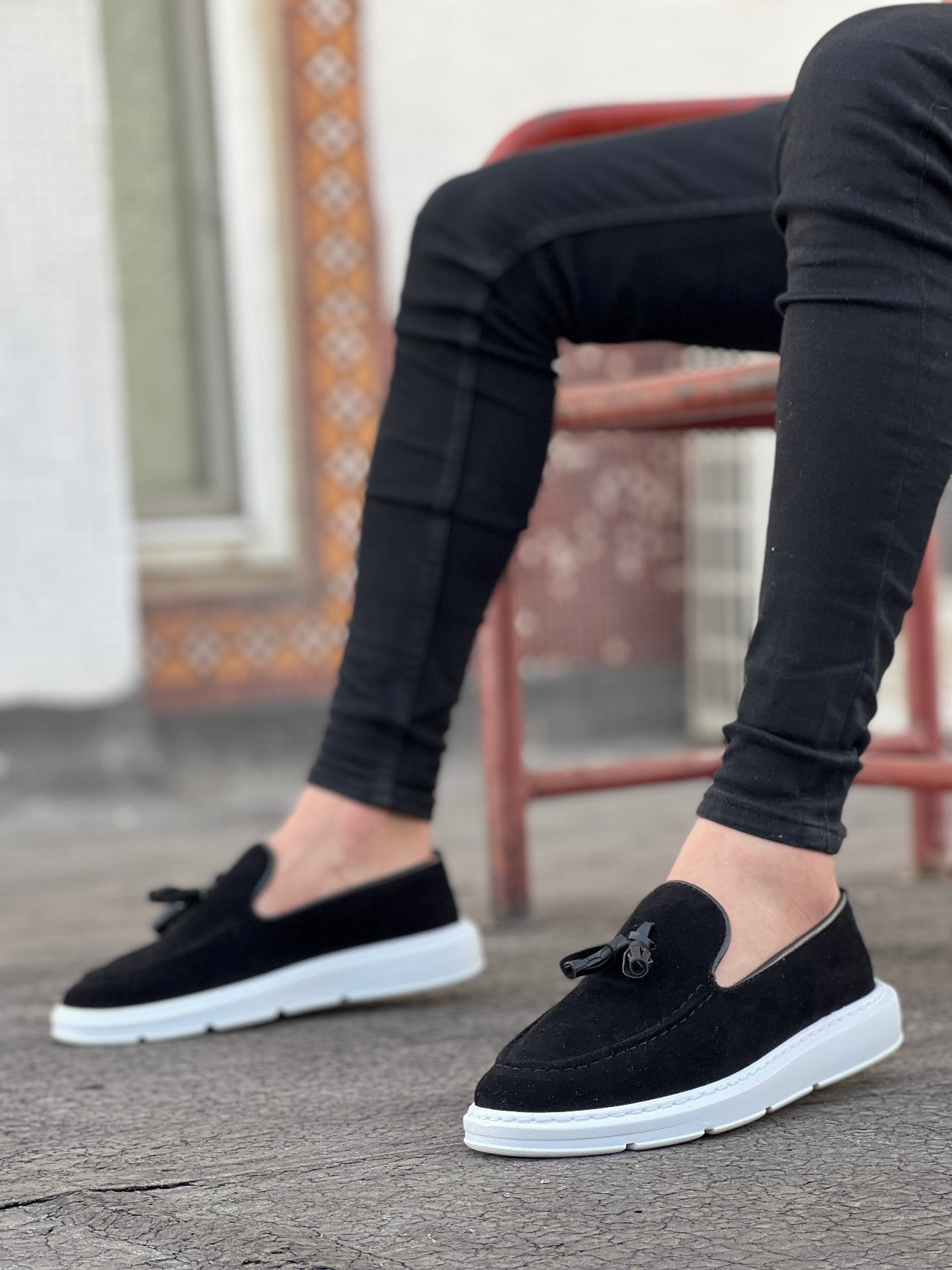 Luxe Suede Tassel Loafers with High Top - BA0005