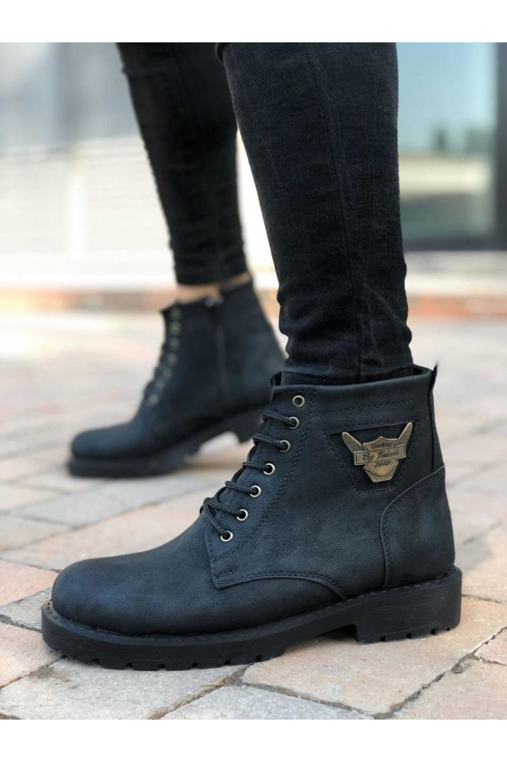 Men's Classic Sporty Black Half Ankle Boot with Zipper