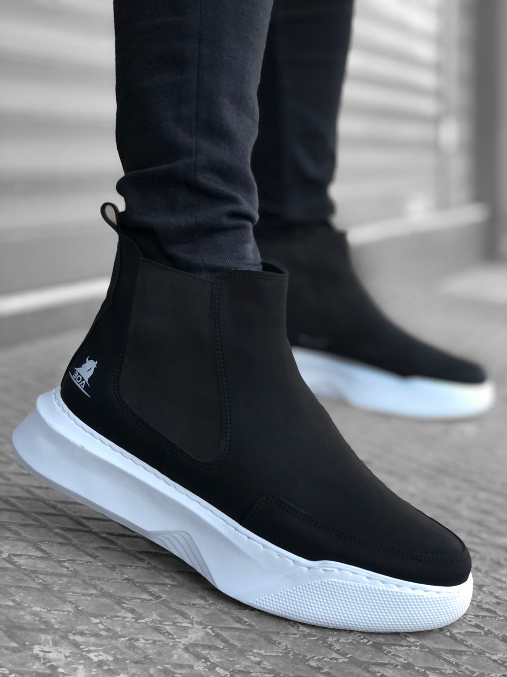 Laceless Band High Top Men's Black Sport Boots