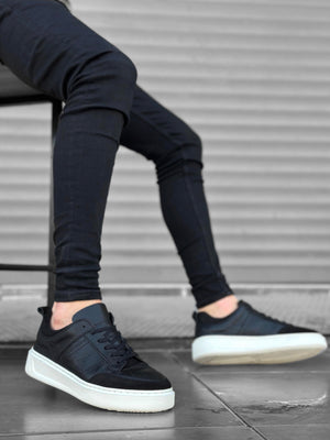 Classic Black Men's Lace-Up Genuine Leather Shoes (BA0314)