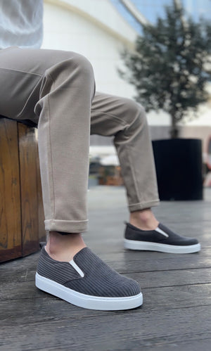 Velvet Grey Slip-On Men's Casual Shoes