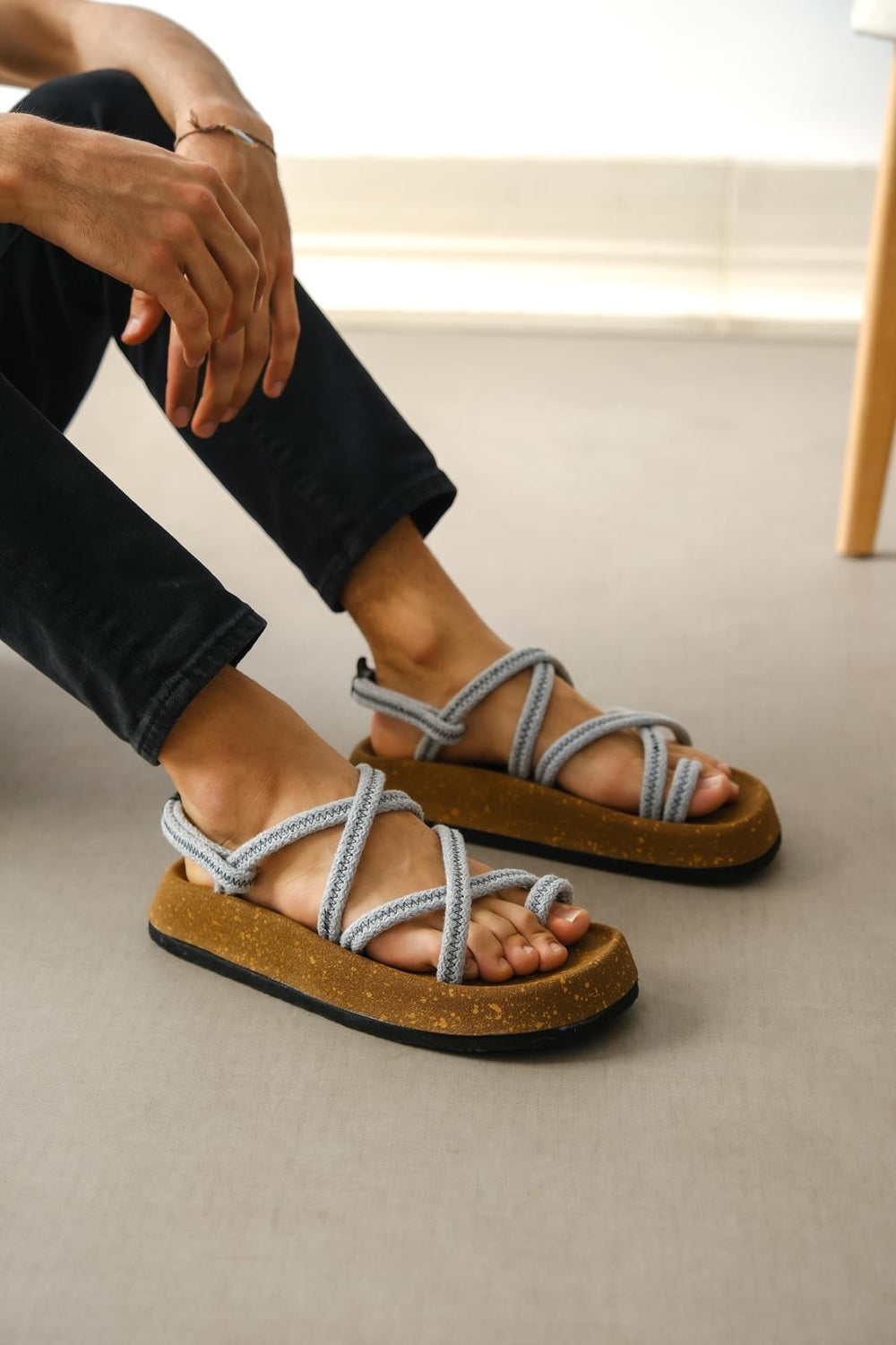 Men's Bodrum Rope Gray Casual Sandals