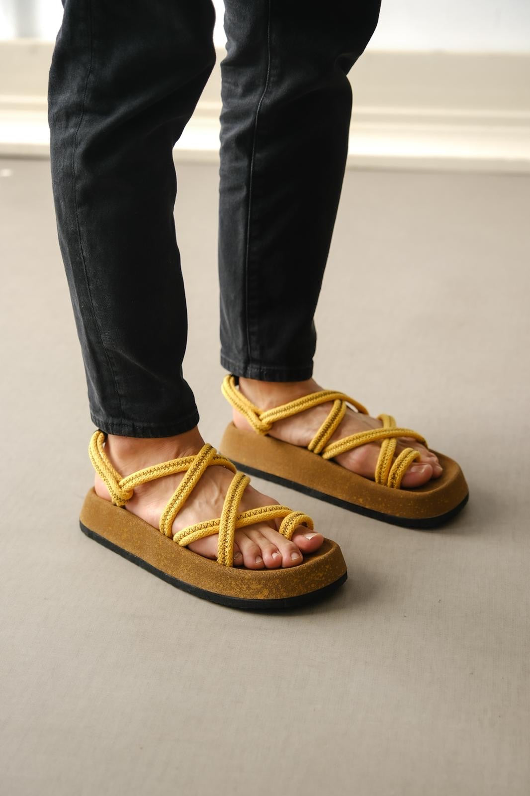 Men's Bodrum Yellow Rope Daily Sandal