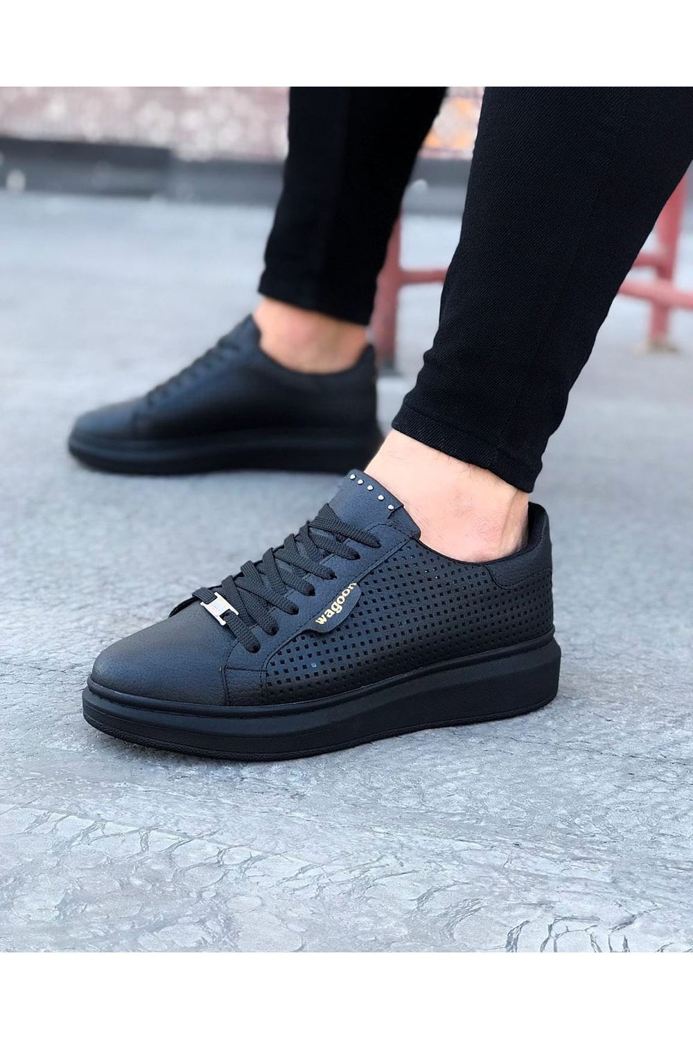Coal Cutout Men's High Top Sneakers