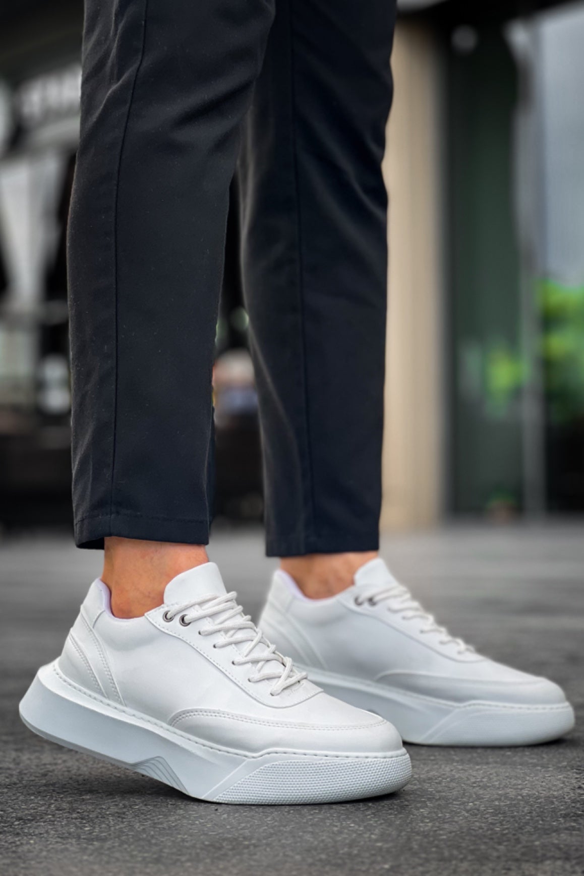 Daily Lace-Up Men's High Top White Sneakers
