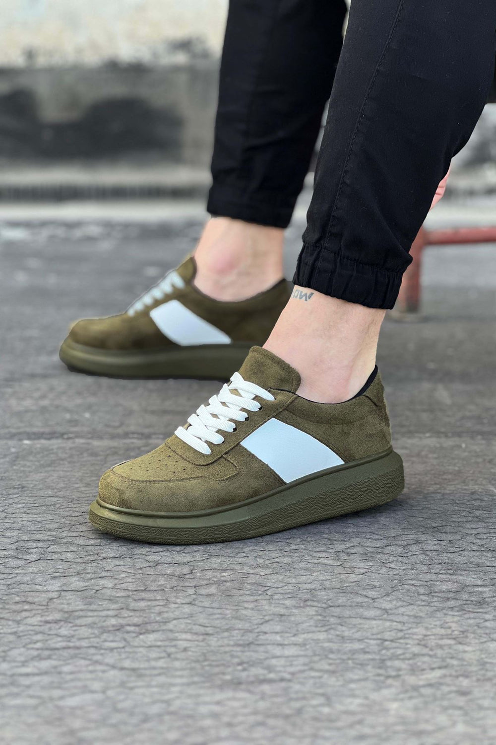 Haki Suede Men's Casual Shoes - Wagoon WG011