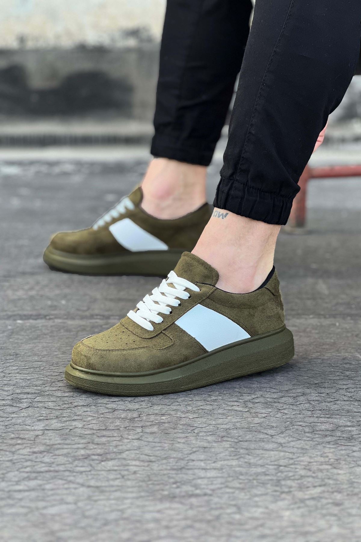 Haki Suede Men's Casual Shoes - Wagoon WG011