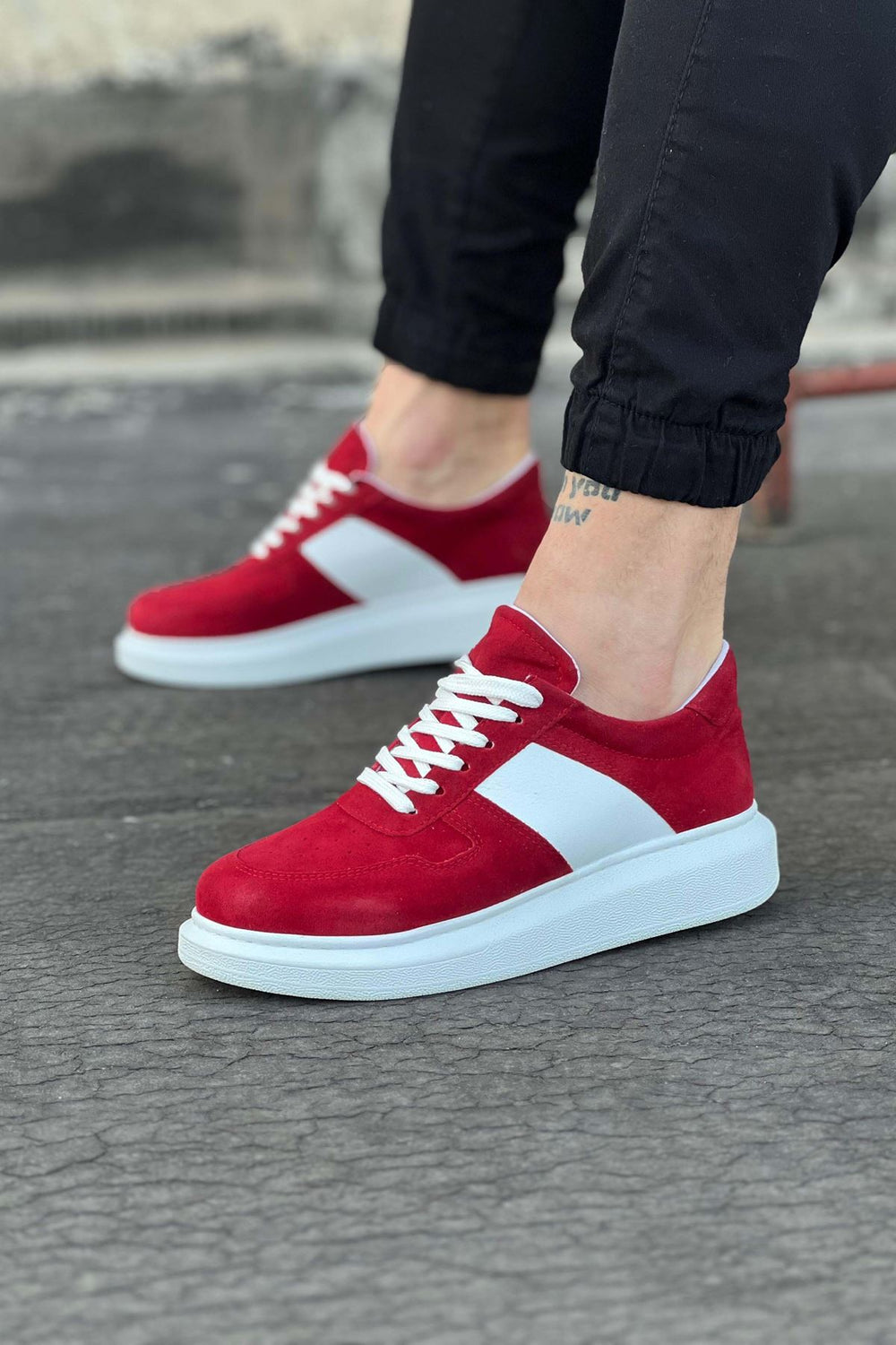 Red Suede Men's Casual Shoes by Wagoon WG011