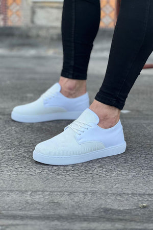 White Knit Men's Casual Shoes - Wagoon WG016