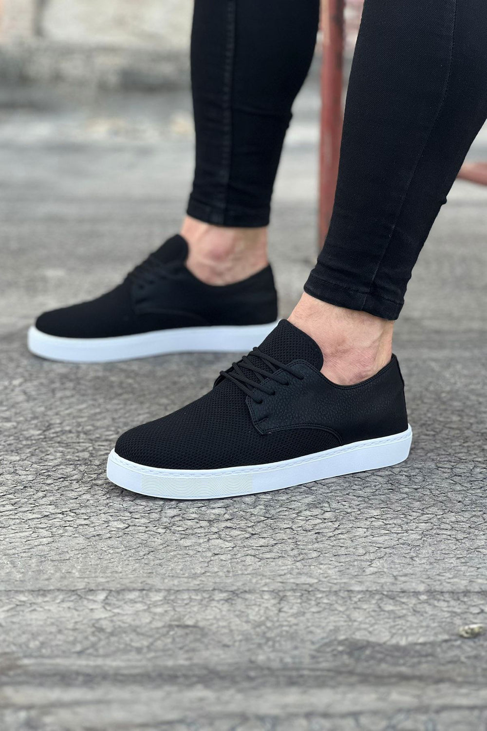 Black Men's Casual Knit Shoes