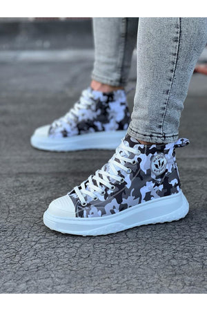 WG017 White Military Half Ankle Casual Shoes