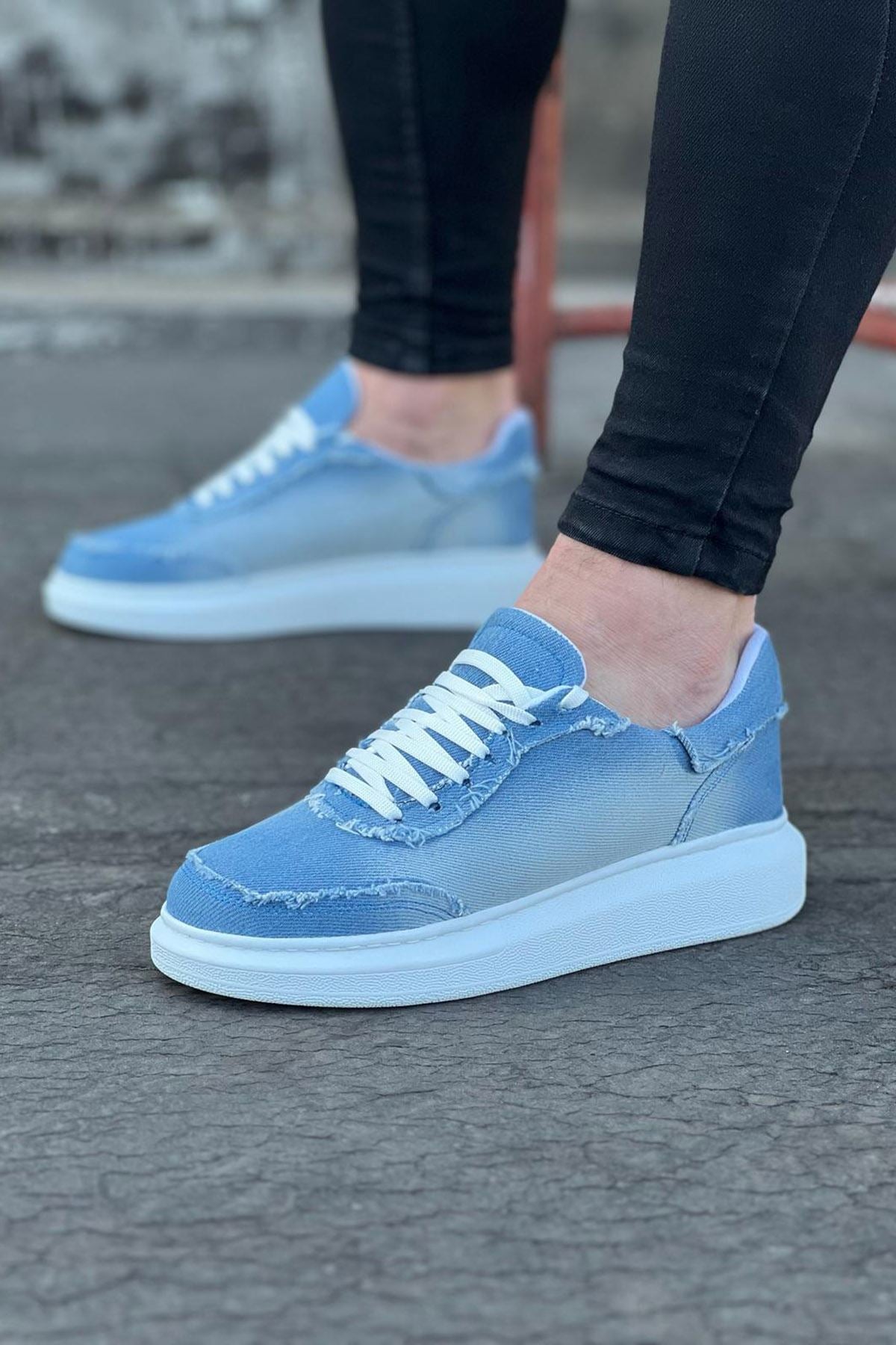 Blue Denim Men's Casual Shoes - Wagoon WG018 Buzz
