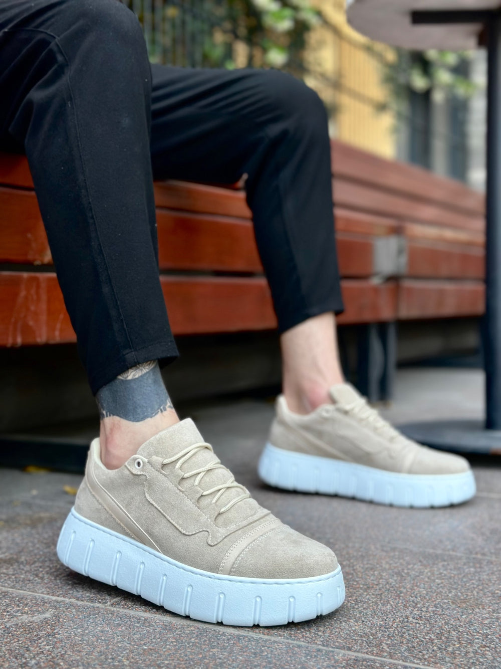 Men's High-Top Casual Shoes with BOA Cream Sole