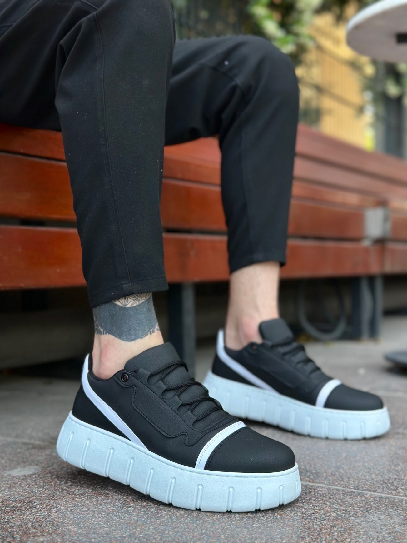 BA0666 BOA Black White High Top Men's Casual Shoes
