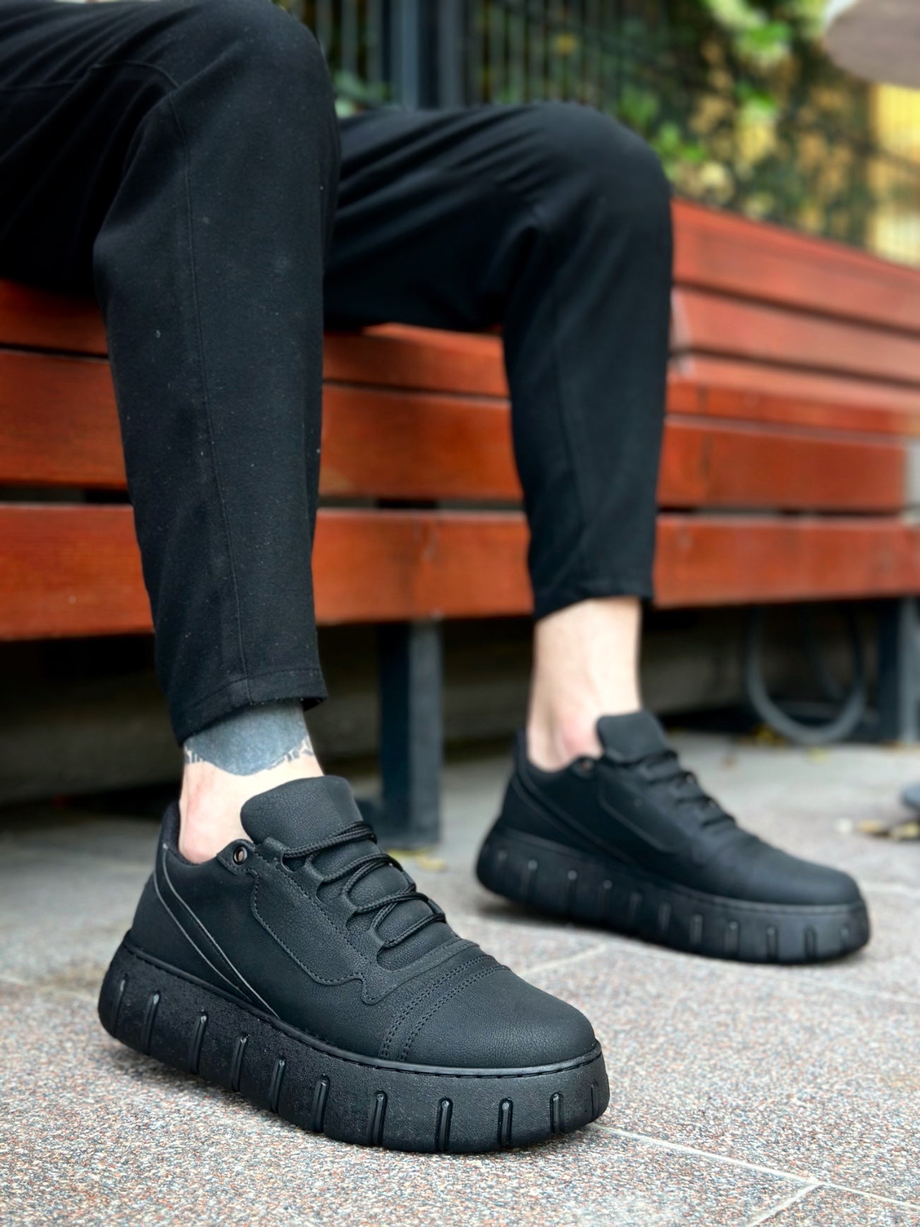 BOA Black High Top Men's Casual Shoes