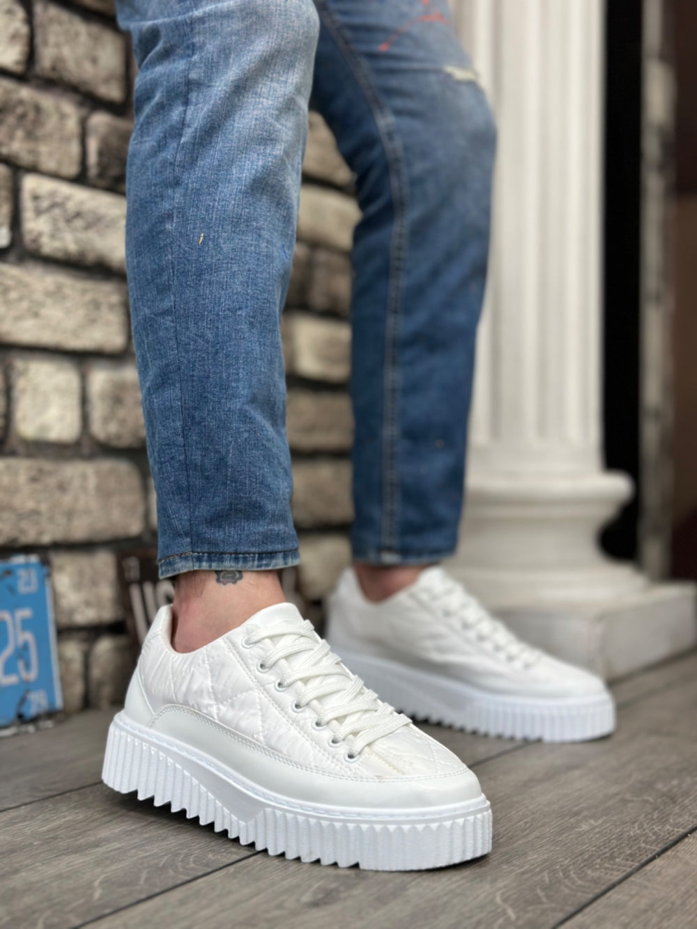 BOA White High Top Men's Athletic Shoes
