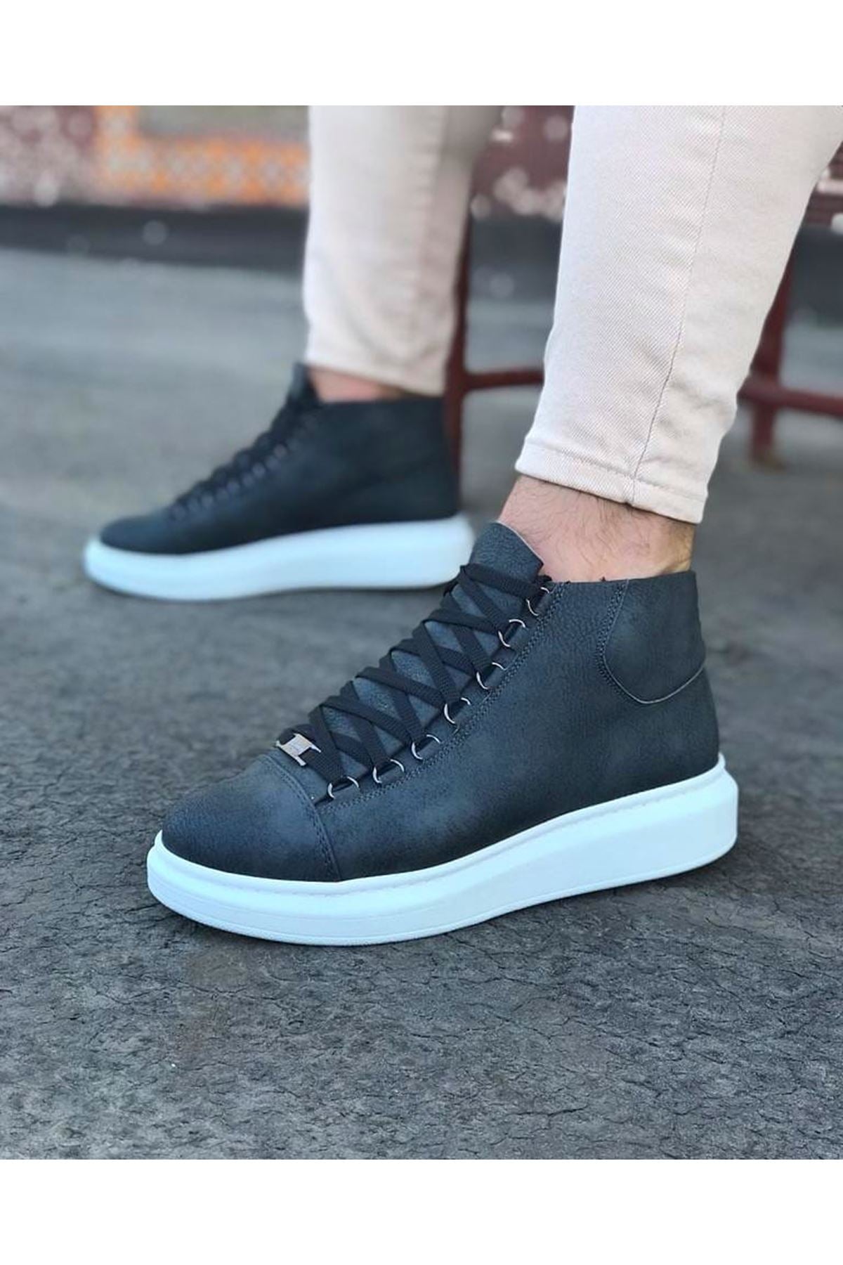 Wagoon WG032 Lace-Up Sneaker Ankle Boots