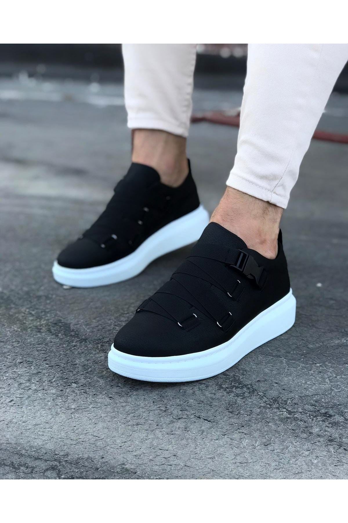 Black Men's High Top Sneakers - Wagoon WG033